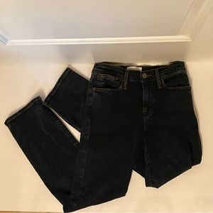 FRAME JEANS LE HIGH STRAIGHT DARK WASH BLUE SIZE 24 USA 5 POCKET ZIP FLY STRETCH